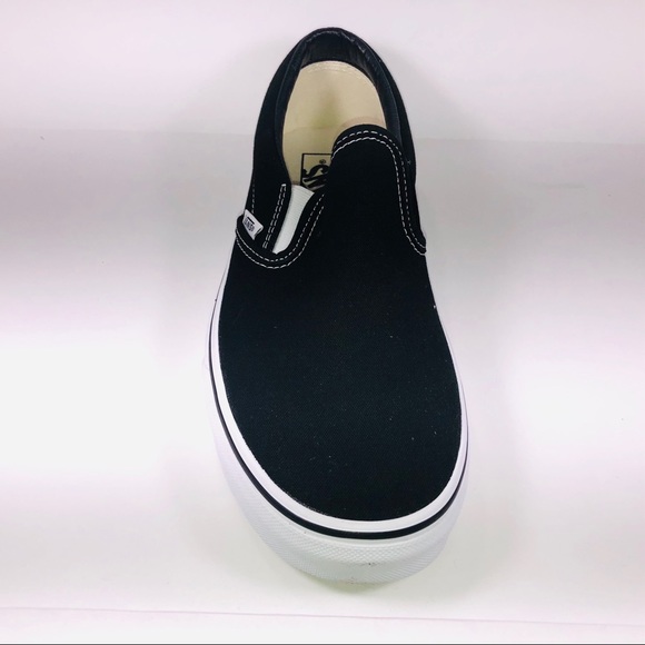 VANS Classic Slip On Canvas Black & White Sneakers - Picture 3 of 9